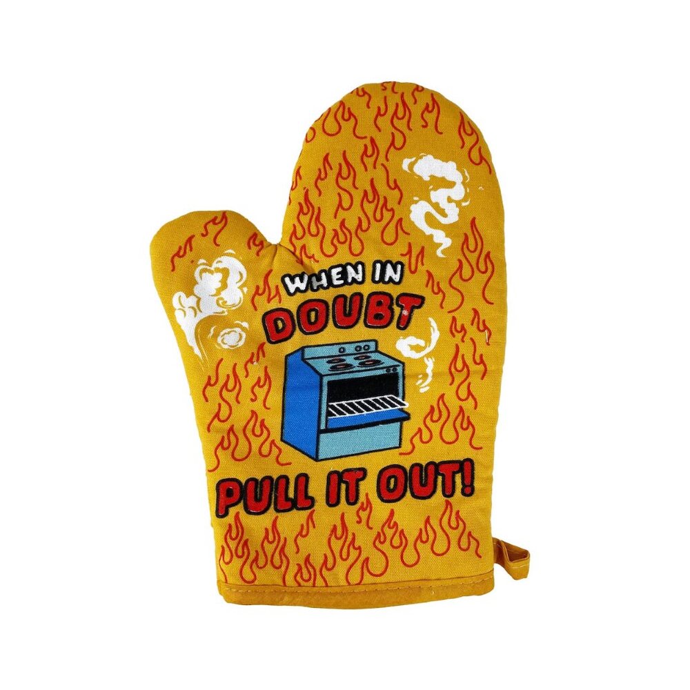 Crazy Dog T-Shirts | "When In Doubt Pull It Out" Oven Mitt | NEW! - Picture 2 of 3